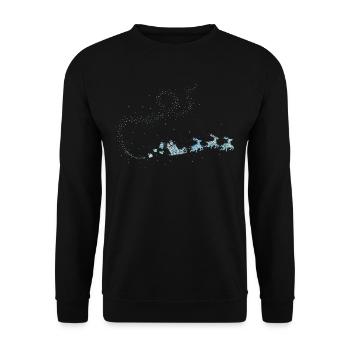 Santa Claus Sleigh Christmas Time Christmas - Unisex Sweatshirt - black - Front - Alina (178cm) & Michal (187cm)