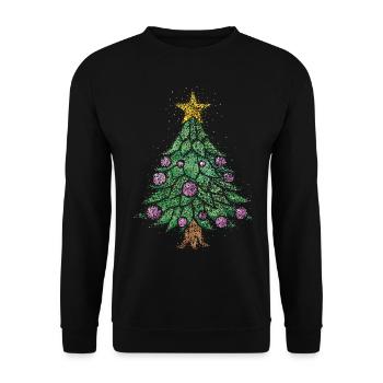 Christmas tree Christmas Eve Christmas tree Christmas tree - Unisex Sweatshirt - black - Front - Alina (178cm) & Michal (187cm)