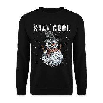 Snowman Snowflakes Winter time December - Unisex Sweatshirt - black - Front - Alina (178cm) & Michal (187cm)