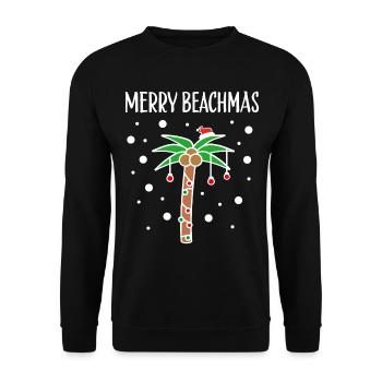 Joyeux Beachmas Palm Beach Sea Holiday Noël - Sweat-shirt Unisexe - noir - Devant - Alina (178cm) & Michal (187cm)
