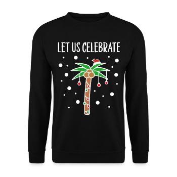 Tenue de Noël Palm Beach Mer Temps de Noël - Sweat-shirt Unisexe - noir - Devant - Alina (178cm) & Michal (187cm)