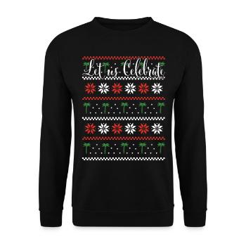 Palm Christmas Party Nordic Patterns Xmas - Unisex Sweatshirt - black - Front - Alina (178cm) & Michal (187cm)