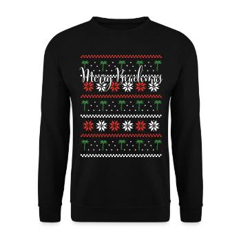Merry Beachmas Palm Beach Nordic Patterns - Unisex Sweatshirt - black - Front - Alina (178cm) & Michal (187cm)