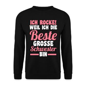 Beste Schwester - Unisex Pullover - Schwarz - Vorne - Alina (178cm) & Michal (187cm)