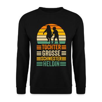 Geschwister Familie Schwestern Schwester - Unisex Pullover - Schwarz - Vorne - Alina (178cm) & Michal (187cm)