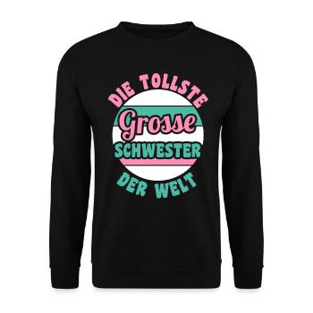 Geschwister Familie Schwestern Schwester - Unisex Pullover - Schwarz - Vorne - Alina (178cm) & Michal (187cm)