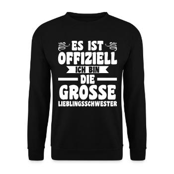 Geschwister Familie Schwestern Schwester - Unisex Pullover - Schwarz - Vorne - Alina (178cm) & Michal (187cm)