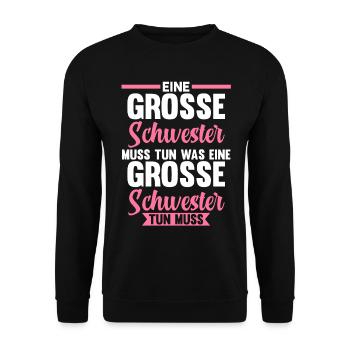 Geschwister Familie Schwestern Schwester - Unisex Pullover - Schwarz - Vorne - Alina (178cm) & Michal (187cm)