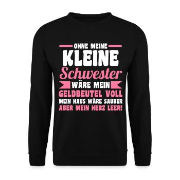 Geschwister Familie Schwestern Schwester - Unisex Pullover - Schwarz - Vorne - Alina (178cm) & Michal (187cm)