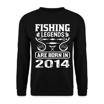 Les légendes de la pêche sont nées en 2014 - Sweat-shirt Unisexe - noir - Devant - Alina (178cm) & Michal (187cm)