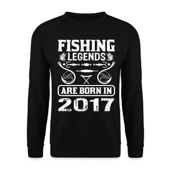 Fishing Legends Are Born In 2017 - Unisex Pullover - Schwarz - Vorne - Alina (178cm) & Michal (187cm)