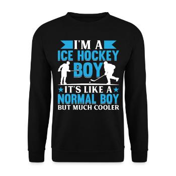 Ice Hockey Kids Playing Ice Hockey Boy - Ice Hocke - Sweat-shirt Unisexe - noir - Devant - Alina (178cm) & Michal (187cm)
