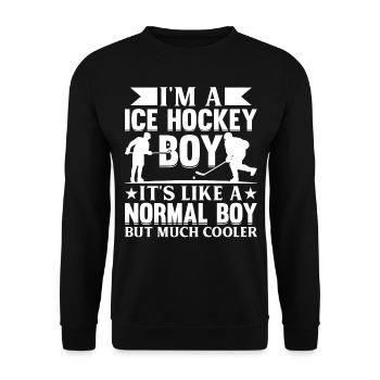 Ice Hockey Kids Ice Hockey Boy Ice Hockey Player B - Unisex Sweatshirt - black - Front - Alina (178cm) & Michal (187cm)