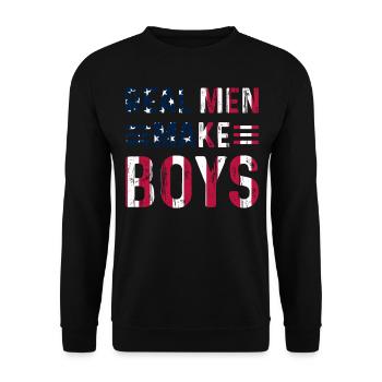 Boy Daddy - Real Men Make Boys Daddy To Be - Unisex Sweatshirt - black - Front - Alina (178cm) & Michal (187cm)