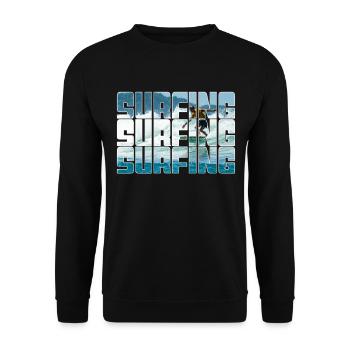 Surfen - Unisex Pullover - Schwarz - Vorne - Alina (178cm) & Michal (187cm)