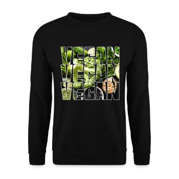 Végétalien - Sweat-shirt Unisexe - noir - Devant - Alina (178cm) & Michal (187cm)