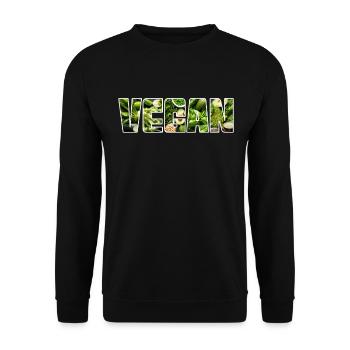 Végétalien - Sweat-shirt Unisexe - noir - Devant - Alina (178cm) & Michal (187cm)
