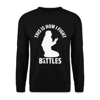 Jesus Anbetung Christliche Kämpfe Religiöser - Unisex Pullover - Schwarz - Vorne - Alina (178cm) & Michal (187cm)