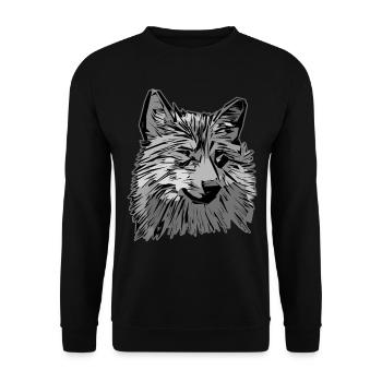 Tête de loup motif d’animal sauvage imprimé avec loup - Sweat-shirt Unisexe - noir - Devant - Alina (178cm) & Michal (187cm)