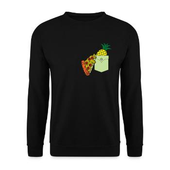 Pizza Pineapple - Unisex Sweatshirt - black - Front - Alina (178cm) & Michal (187cm)