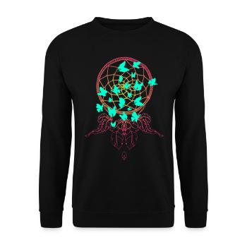 Butterflies in the dream catcher - Unisex Sweatshirt - black - Front - Alina (178cm) & Michal (187cm)