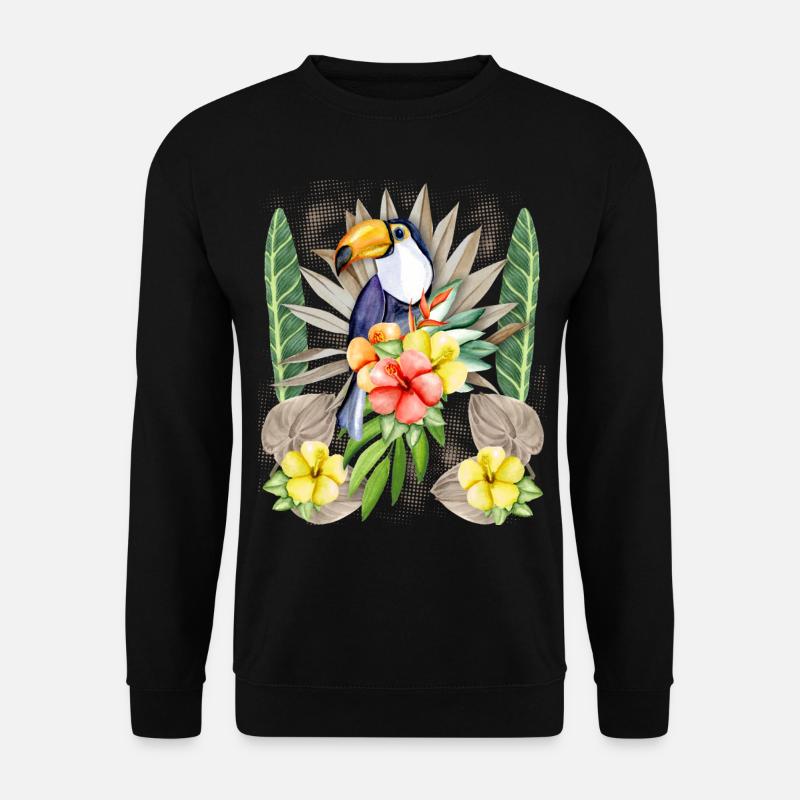 Tukan-Vogel, Tukan-Spruch, Hibiskus-Tukan - Unisex Pullover - Schwarz