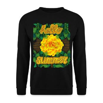 Hello-Summer, Tagetes, Tagetes-Marigold, Summer - Unisex Sweatshirt - black - Front - Alina (178cm) & Michal (187cm)
