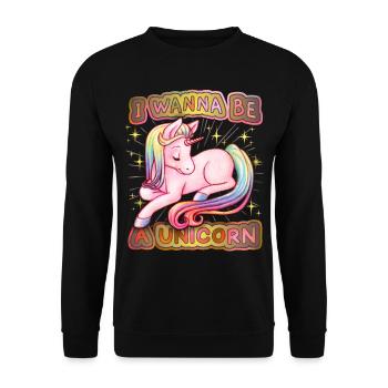 Licorne licorne mignonne, dicton de licorne kawaii - Sweat-shirt Unisexe - noir - Devant - Alina (178cm) & Michal (187cm)