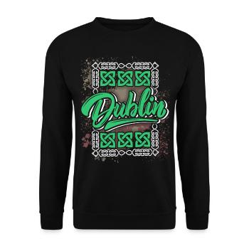 Dublin Dublin-Ireland Ireland, saying, Dublin logo - Unisex Sweatshirt - black - Front - Alina (178cm) & Michal (187cm)