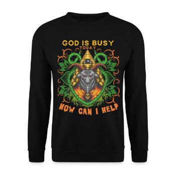 Baphomet, occult deity, Illuminati - Unisex Sweatshirt - black - Front - Alina (178cm) & Michal (187cm)
