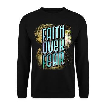 Christlicher Glaube, Jesus Christus, Bibel Spruch - Unisex Pullover - Schwarz - Vorne - Alina (178cm) & Michal (187cm)