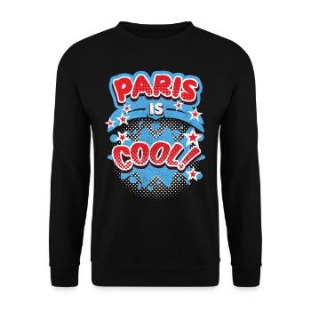 Paris-France, Ville-Paris, France Dicton - Sweat-shirt Unisexe - noir - Devant - Alina (178cm) & Michal (187cm)