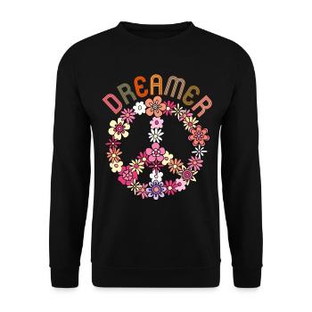 Peace Sign, Peace Symbol Peace Sign, 70s - Unisex Sweatshirt - black - Front - Alina (178cm) & Michal (187cm)