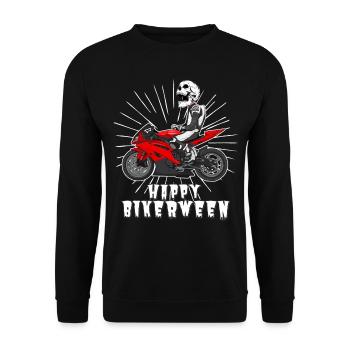 Motorcycle Lifestyle / Motorcycle / Motorcycle biker - Unisex Sweatshirt - black - Front - Alina (178cm) & Michal (187cm)