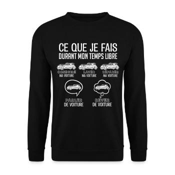Voiture cadeau fan de voiture | Voiture vintage - Sweat-shirt Unisexe - noir - Devant - Alina (178cm) & Michal (187cm)