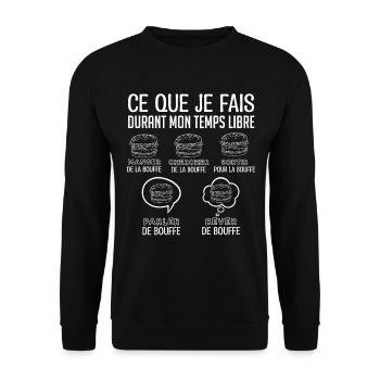 Burger Cadeau Drôle Humour Bouffe Rigolo !! - Sweat-shirt Unisexe - noir - Devant - Alina (178cm) & Michal (187cm)