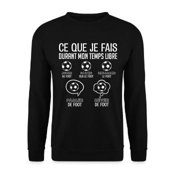 FOOT - FOOTBALL T SHIRT HUMOUR BALON - Sweat-shirt Unisexe - noir - Devant - Alina (178cm) & Michal (187cm)