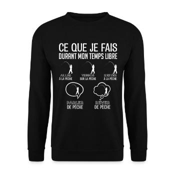 Pêcheurs humour| bonne ambiance de pêcheur ! - Sweat-shirt Unisexe - noir - Devant - Alina (178cm) & Michal (187cm)