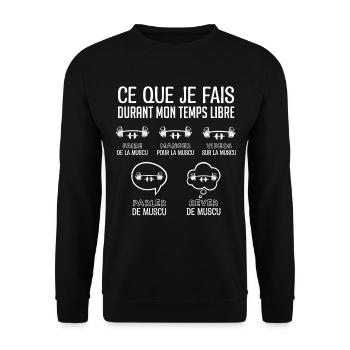 Musculation Musculation Entraînement Gym - Sweat-shirt Unisexe - noir - Devant - Alina (178cm) & Michal (187cm)