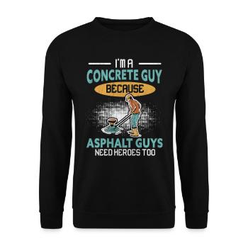 KW1 Betonbauer - Unisex Pullover - Schwarz - Vorne - Alina (178cm) & Michal (187cm)