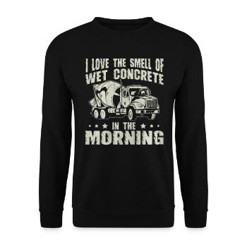 Wet Concrete In The Morning Lustige Betonbauer - Unisex Pullover - Schwarz - Vorne - Alina (178cm) & Michal (187cm)