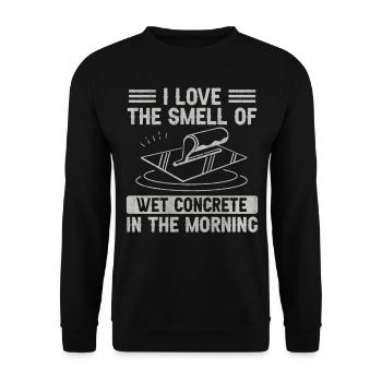 Wet Concrete In The Morning Lustige Betonbauer - Unisex Pullover - Schwarz - Vorne - Alina (178cm) & Michal (187cm)