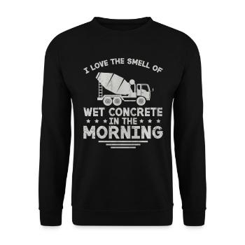 Wet Concrete In The Morning Lustige Betonbauer - Unisex Pullover - Schwarz - Vorne - Alina (178cm) & Michal (187cm)