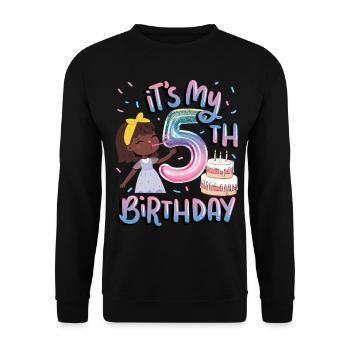 It's my 5th birthday Melanin Kid Juneteenth - Unisex Sweatshirt - black - Front - Alina (178cm) & Michal (187cm)