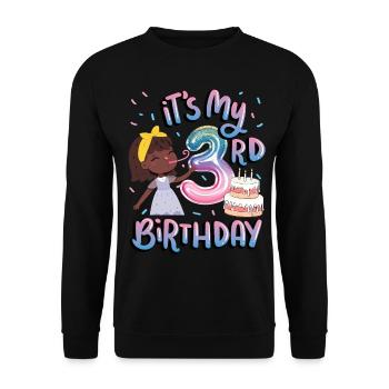It's My 3rd Birthday Melanin Kid Juneteenth - Unisex Sweatshirt - black - Front - Alina (178cm) & Michal (187cm)