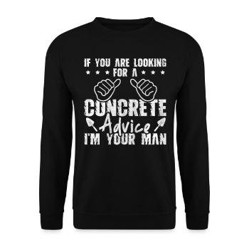 For A Concrete Advice I'm Your Man Betonbauer - Unisex Pullover - Schwarz - Vorne - Alina (178cm) & Michal (187cm)