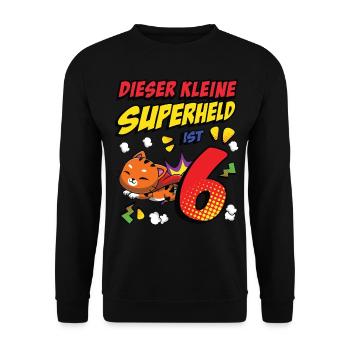 Dieser Kleine Superheld Ist 6 Katzenbesitzer 6. - Unisex Pullover - Schwarz - Vorne - Alina (178cm) & Michal (187cm)