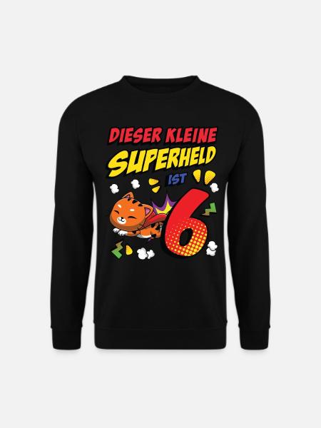 Dieser Kleine Superheld Ist 6 Katzenbesitzer 6. - Unisex Pullover - Schwarz