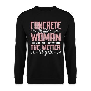 Concrete Is Like A Woman Betonbauer - Unisex Sweatshirt - black - Front - Alina (178cm) & Michal (187cm)