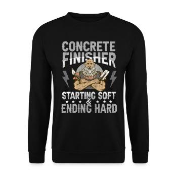 Starting Soft & Ending Hard Betonbauer - Unisex Pullover - Schwarz - Vorne - Alina (178cm) & Michal (187cm)